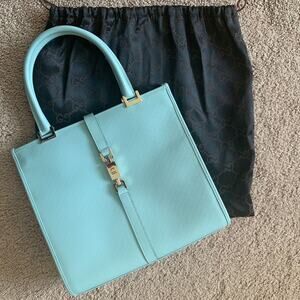 G1044 Gucci micro GG Jackie bag in light blue leather with dust bag